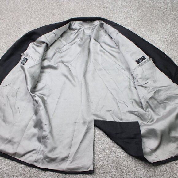 Jos A. Bank Blazer Mens 46L Black Wool/Silk/Ramie Blend 3 Button Single Vent - Picture 7 of 12